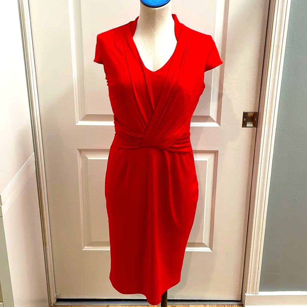 Dark Orange capped sleeve dress